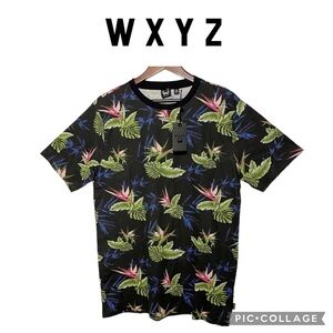 WXYZ men black tropical crewneck tshirt size XL NWT